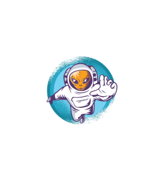 Alien Astronaut model negru pe tricou