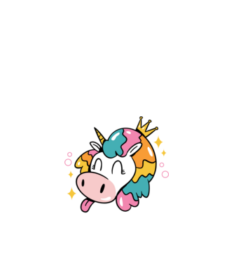 Birthday Princess Unicorn model negru pe tricou