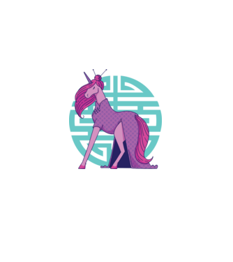 Qipao unicorn model  pe tricou
