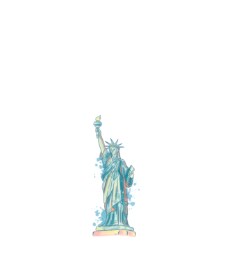 Statuia Libertății model alb pe tricou