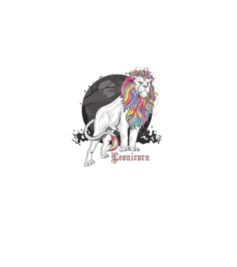 Leonicorn model negru pe tricou