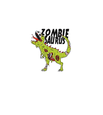 Zombiesaurus - Dinozaur Zombie model alb pe tricou