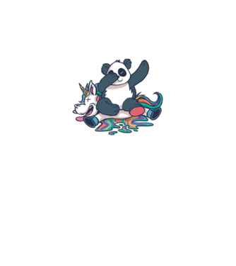Panda DAB Unicorn model nisipiu pe tricou