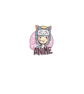 Fată drăguță Anime model negru pe tricou