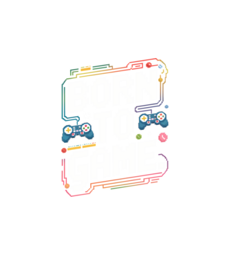 Born to Game Pixel Negru model alb pe tricou