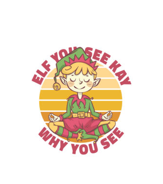 Yoga Elf Crăciun model alb pe tricou