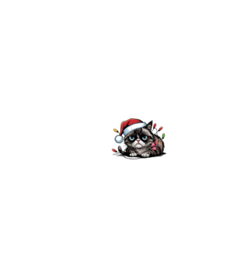 Christmas Spirit Grumpy Cat Negru model negru pe tricou