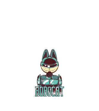 Robocat - Pisică Robot model alb pe tricou
