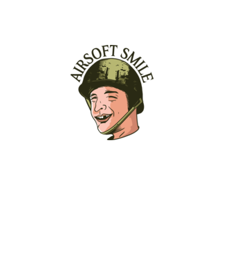 Zâmbet Airsoft model gri pe tricou