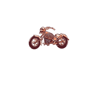Motocicletă cu Schelet model alb pe tricou