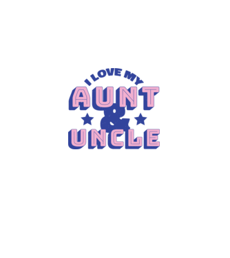I Love My Aunt & Uncle model albastru deschis pe tricou