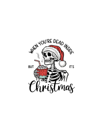 Dead inside, but it's christmas Alb model alb pe tricou
