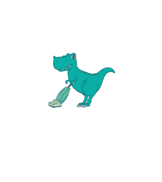 T-rex făcând curățenie model gri pe tricou