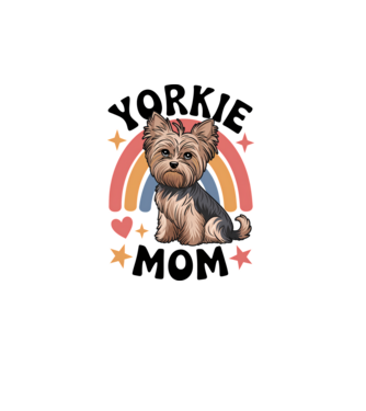 Yorkie Mom Alb model alb pe tricou