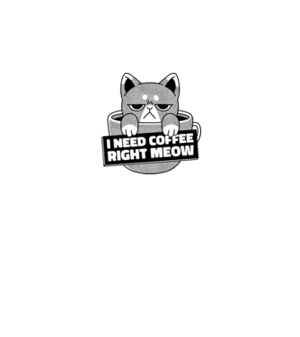 I need Coffee Right Meow model gri pe tricou