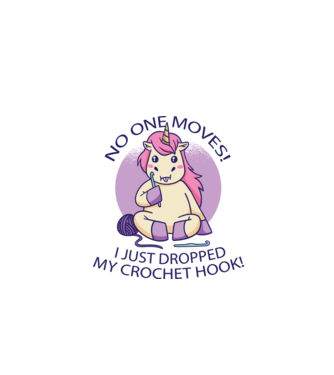 Nu mișcă nimeni, mi-a căzut acul de tricotat - Unicorn model gri pe tricou