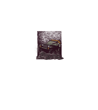 Jeep Offroad model alb pe tricou