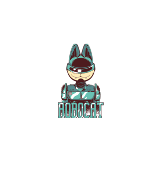 Robocat - Pisică Robot model alb pe tricou