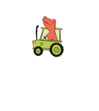 Tractor dinozaur model gri pe tricou