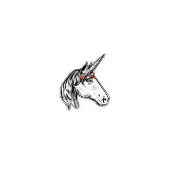 Cal Unicorn model albastru regal pe tricou