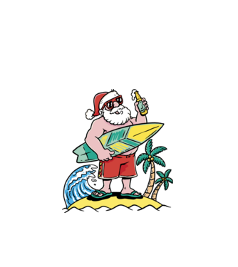 Santa Claus Summer model alb pe tricou