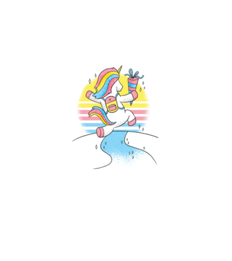 Unicorn școlar model alb pe tricou