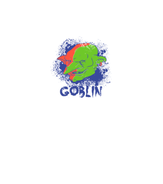 Goblin model alb pe tricou