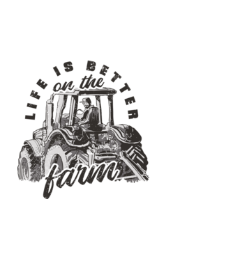 Viața este mai bună la fermă cu tractor model alb pe tricou