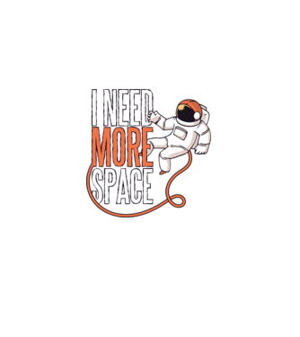 I need more space tricou astronaut model negru pe tricou