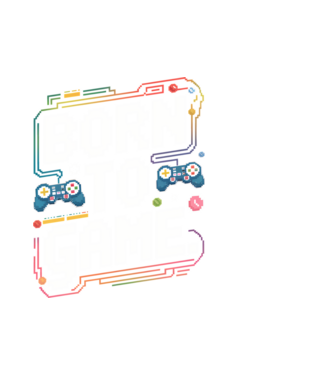 Born to Game Pixel Negru model alb pe tricou
