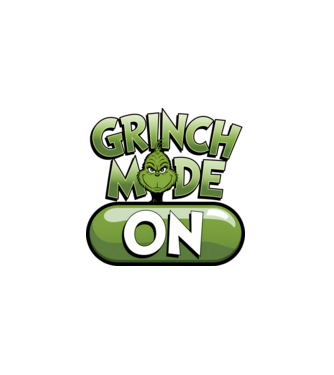Grinch mode ON model negru pe tricou