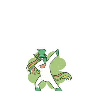 St Patrick Unicorn DAB model negru pe tricou