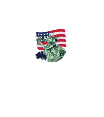 Ziua Independenței americane 4 iulie T-rex model alb pe tricou