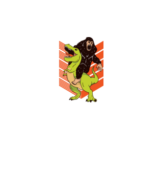 Dinozaur Yeti model alb pe tricou