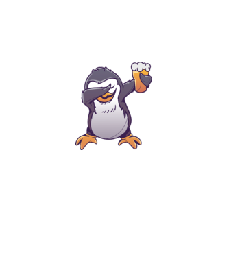 Pinguin cu Bere DAB model albastru regal pe tricou