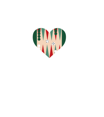 Love Backgammon model alb pe tricou