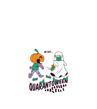 Quarantoween model alb pe tricou