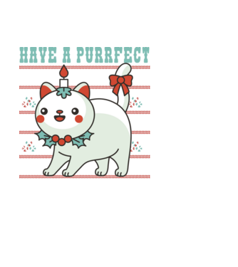 Have a Purrfect Christmas model negru pe tricou