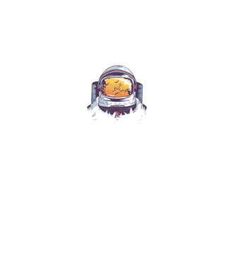 Astronaut Smoker model negru pe tricou