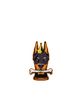 Rege Doberman model negru pe tricou