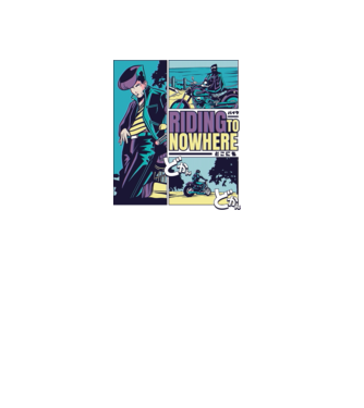 Anime Vaporwave Riding Nowhere model albastru deschis pe tricou