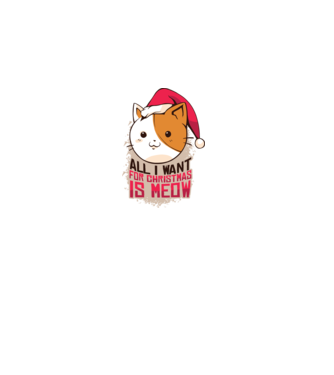 All I want for christmas is MEOW tricou cu pisică model negru pe tricou