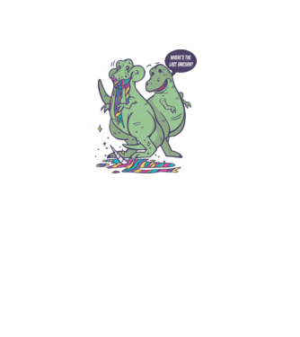 T-rex a mâncat unicornul model alb pe tricou