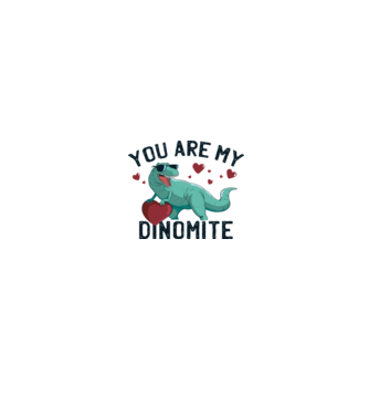 You are my Dinomite tricou cu dinozaur și inimă model alb pe tricou