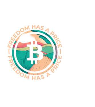 Libertatea are preț Bitcoin model negru pe tricou