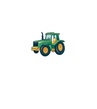 Desen Tractor model gri pe tricou