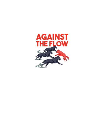 Against the flow - Împotriva curentului model alb pe tricou