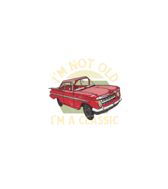 'Mașină clasică - I''m not old I''m a classic' model negru pe tricou
