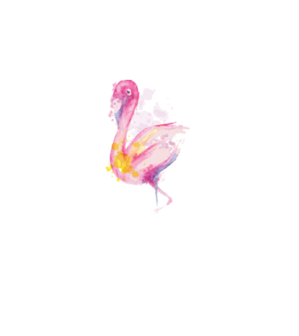 Flamingo Pictură model alb pe tricou