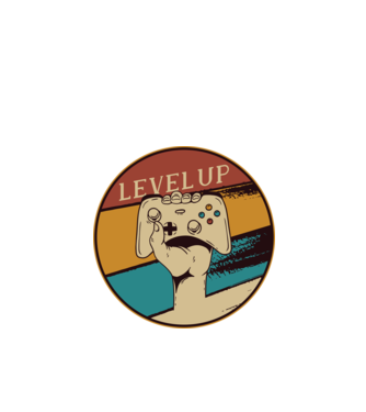 Level up - Trecere nivel Gamer model negru pe tricou
